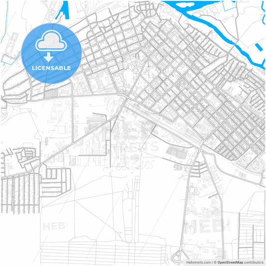 Azov, Rostov Oblast, Russia, city map with high resolution roads.
