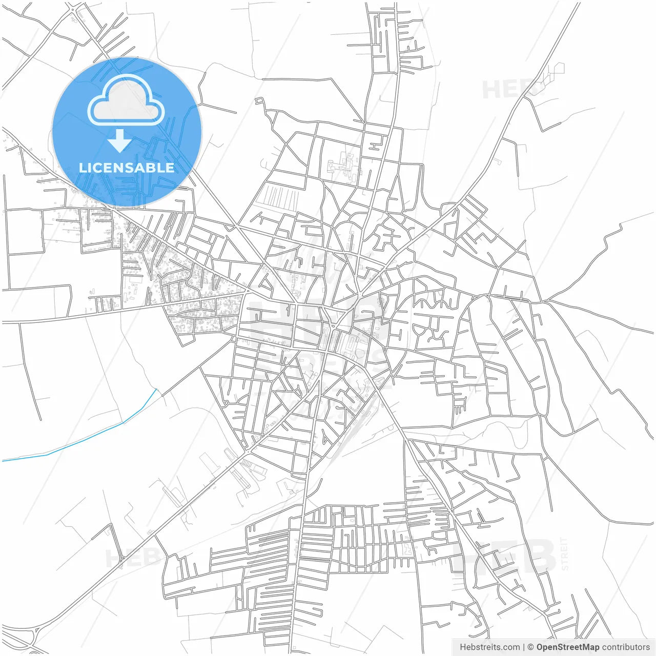 Požarevac, Braničevo, Serbia, city map with high resolution roads.