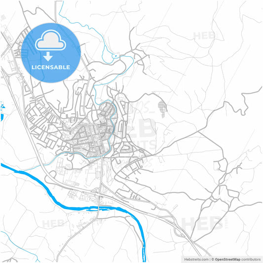 Aleksinac, Nišava, Serbia, city map with high resolution roads.