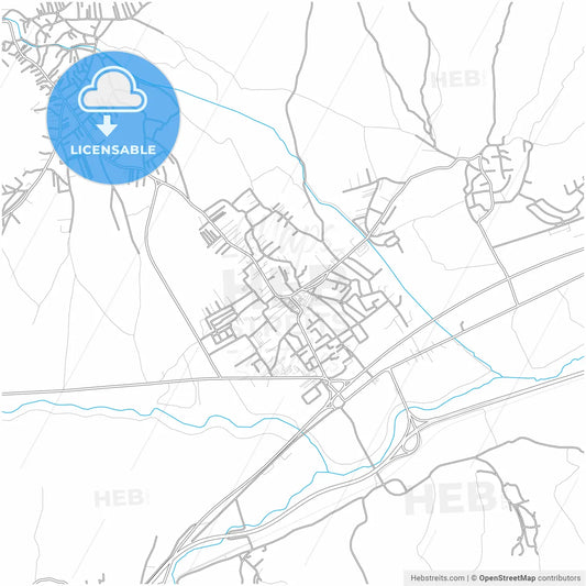 Bujanovac, Pčinja, Serbia, city map with high resolution roads.