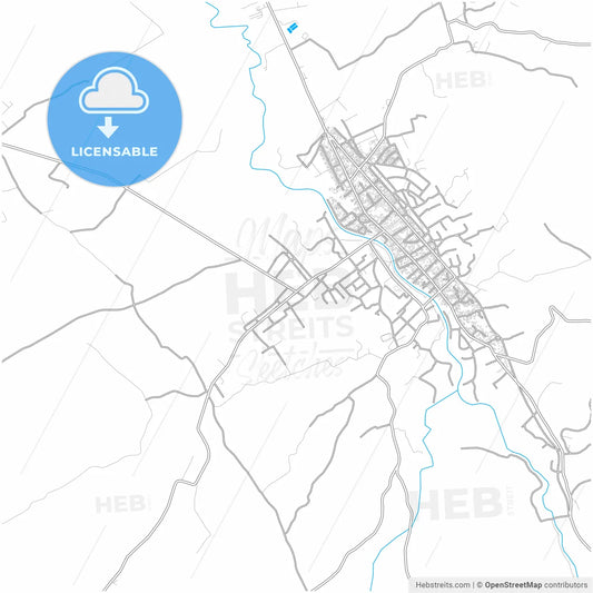 Petrovac na Mlavi, Braničevo, Serbia, city map with high resolution roads.