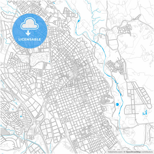 Sabadell, Barcelona, Spain, city map with high resolution roads.