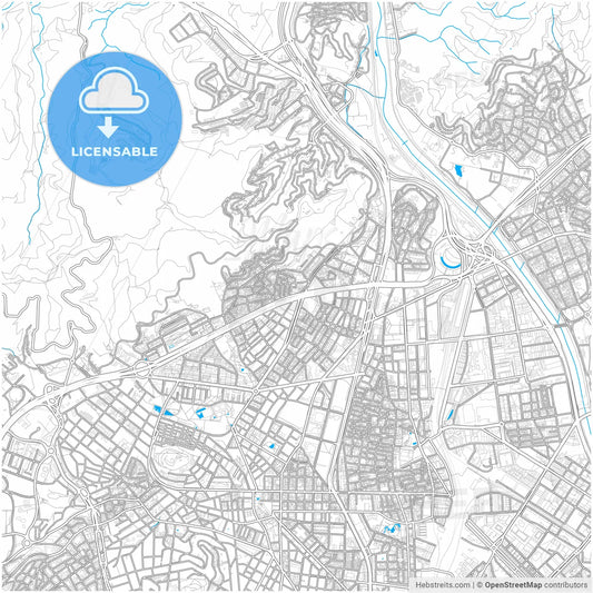 Nou Barris, Barcelona, Spain, city map with high resolution roads.