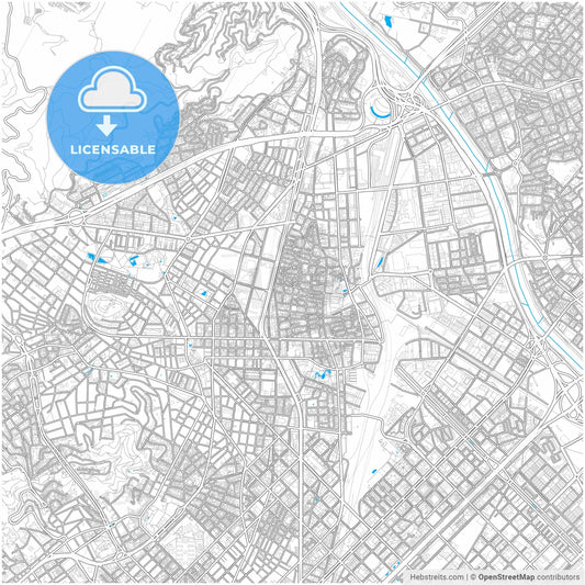 Sant Andreu de Palomar, Barcelona, Spain, city map with high resolution roads.
