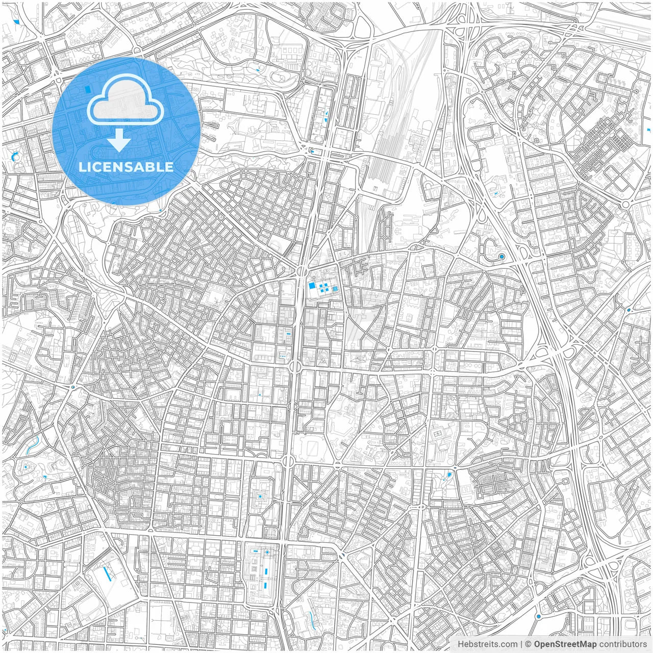 Chamartín, Madrid, Spain, city map with high resolution roads.