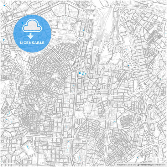 Chamartín, Madrid, Spain, city map with high resolution roads.