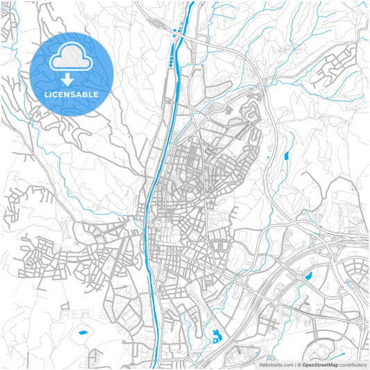 Rubí, Barcelona, Spain, city map with high resolution roads.