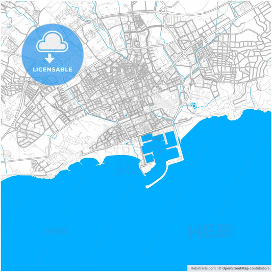 Vilanova i la Geltrú, Barcelona, Spain, city map with high resolution roads.