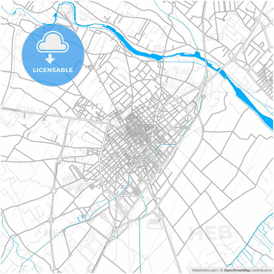 Vila-real, Castellón, Spain, city map with high resolution roads.