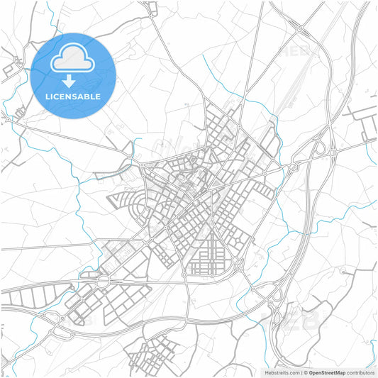 Vilafranca del Penedès, Barcelona, Spain, city map with high resolution roads.