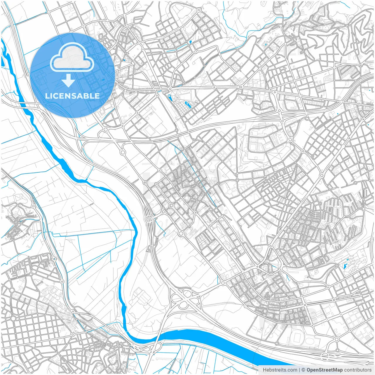 Sant Joan Despí, Barcelona, Spain, city map with high resolution roads.
