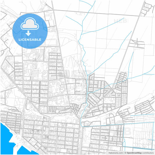 Berdiansk, Zaporizhia Oblast, Ukraine, city map with high resolution roads.