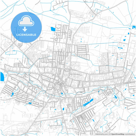 Drohobych, Lviv Oblast, Ukraine, city map with high resolution roads.