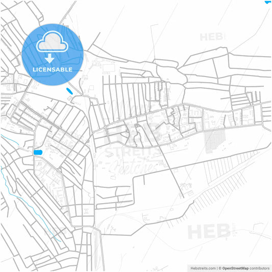 Dovzhansk, Luhansk Oblast, Ukraine, city map with high resolution roads.