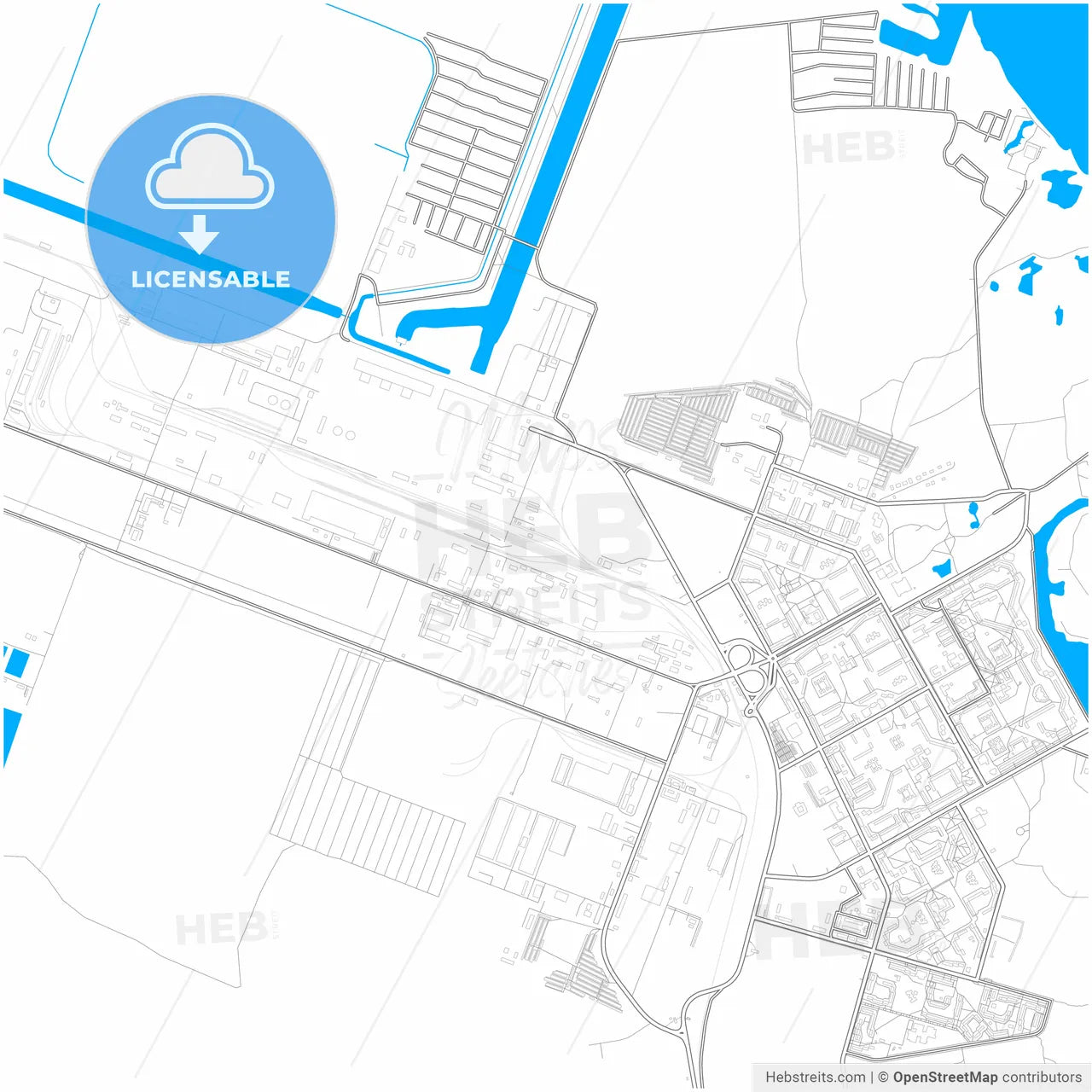 Enerhodar, Zaporizhia Oblast, Ukraine, city map with high resolution roads.