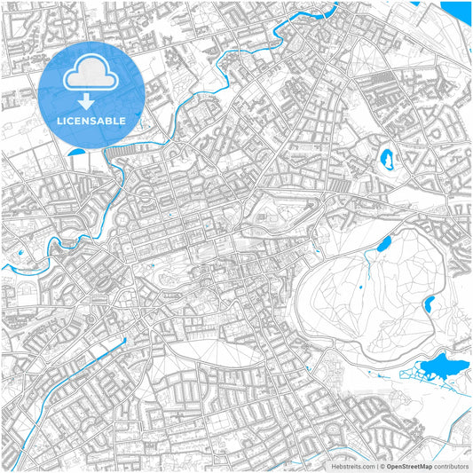 Edinburgh, Edinburgh, Scotland, city map with high resolution roads.