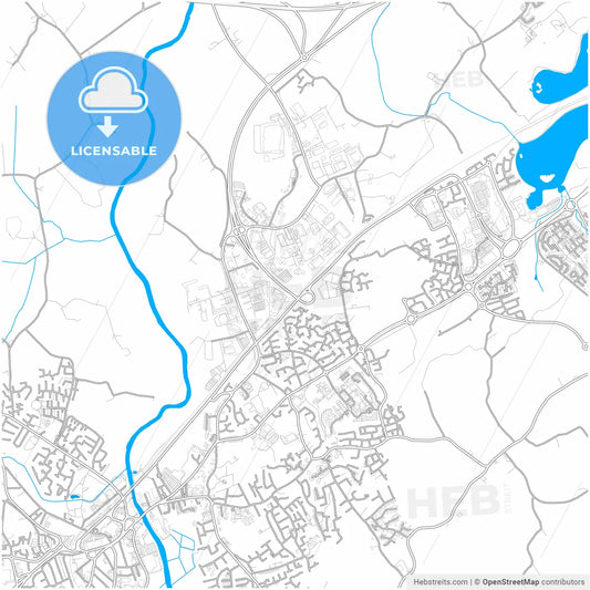 Craigavon, Craigavon, Northern Ireland, city map with high resolution roads.