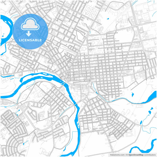 Brantford, Ontario, Canada, city map with high resolution roads.
