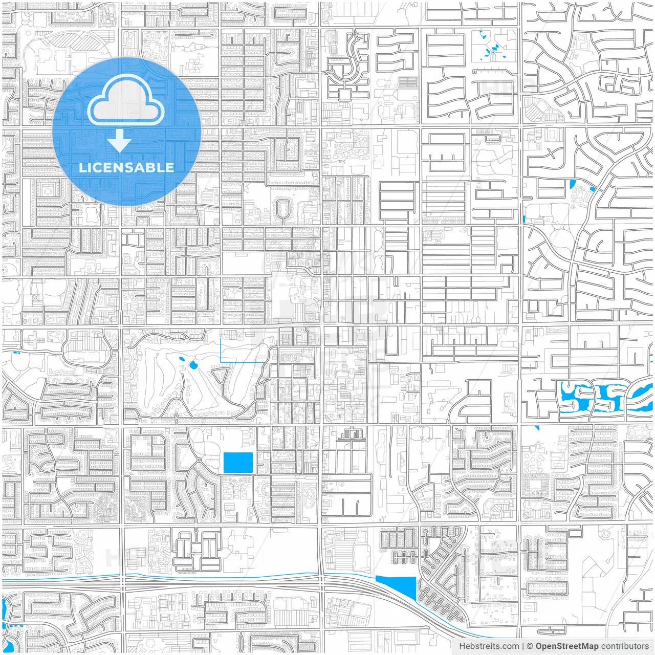 Chandler, Arizona, United States, city map with high resolution roads.