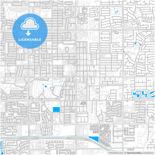 Chandler, Arizona, United States, city map with high resolution roads.