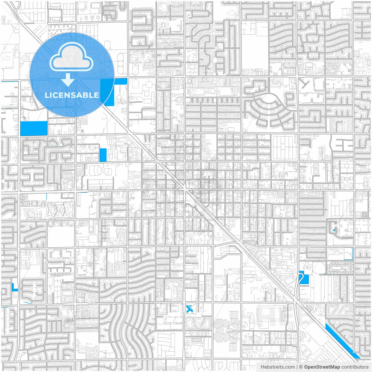 Glendale, Arizona, United States, city map with high resolution roads.