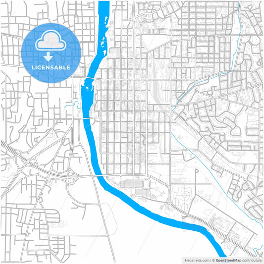 Columbus, Georgia, United States, city map with high resolution roads.