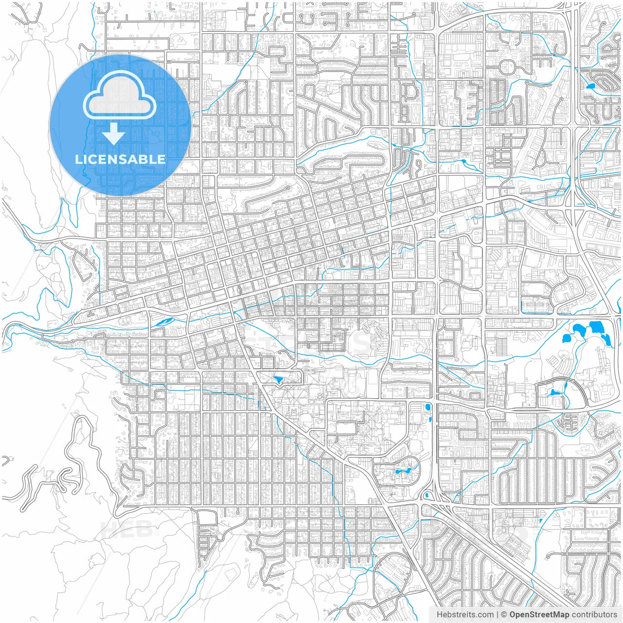 Boulder, Colorado, United States, city map with high resolution roads.