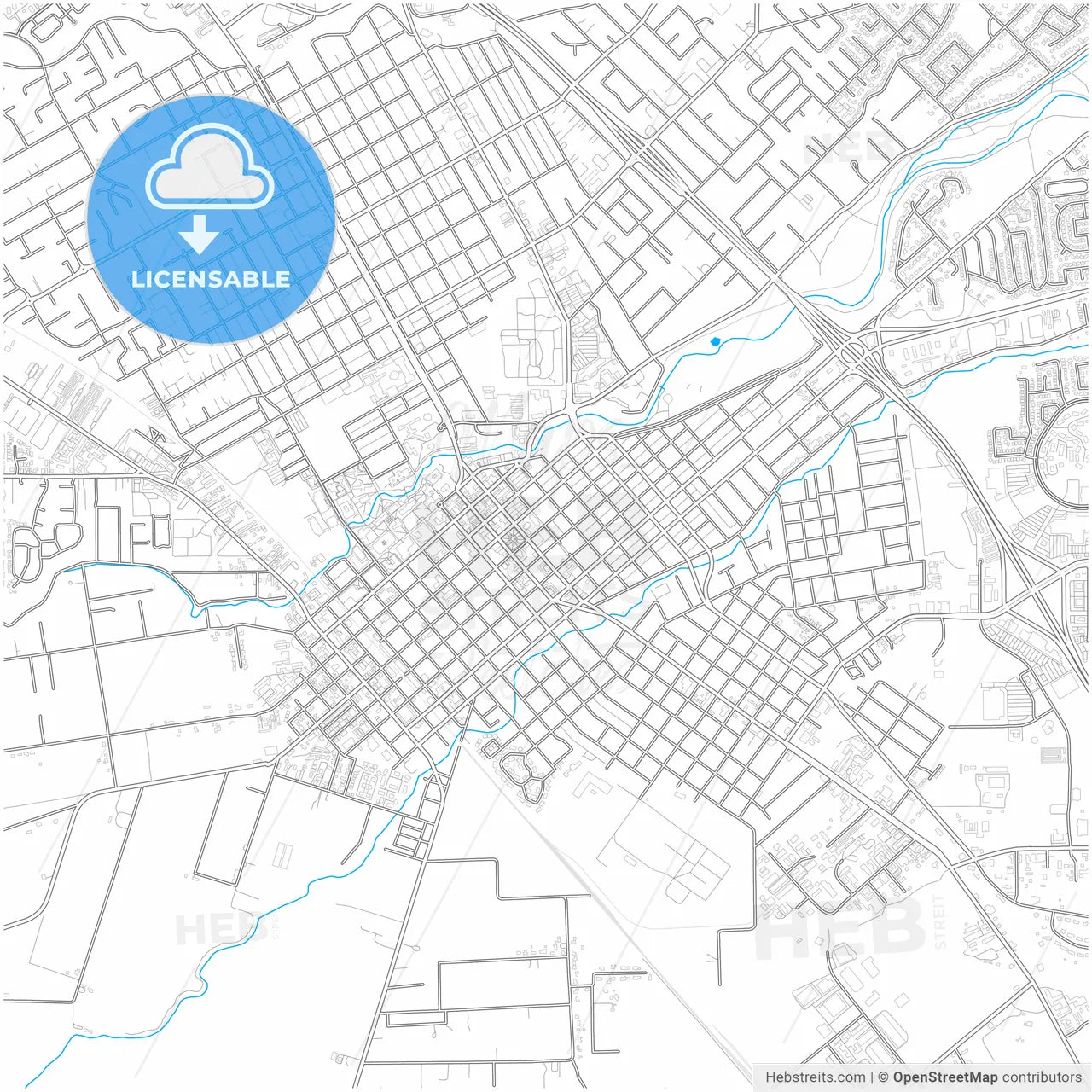 Chico, California, United States, city map with high resolution roads.