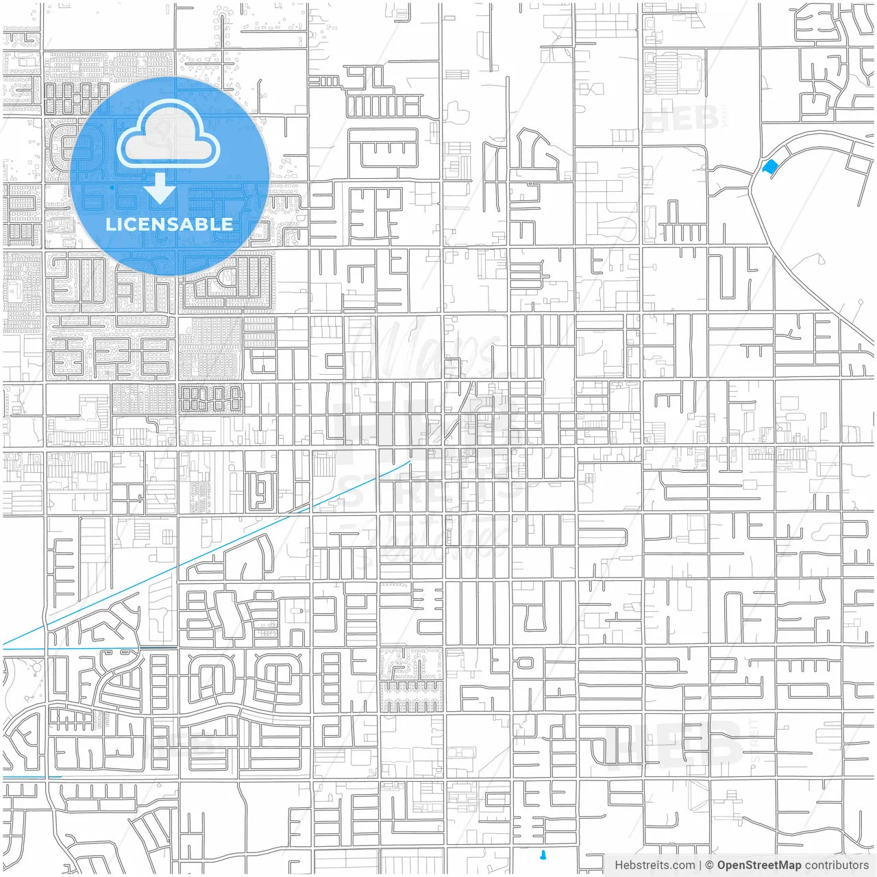 Hemet, California, United States, city map with high resolution roads.