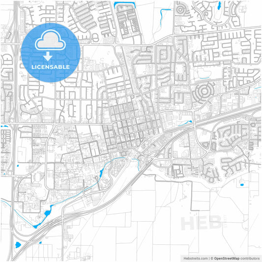 Davis, California, United States, city map with high resolution roads.