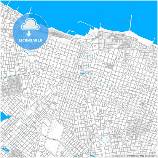 Fortaleza, Brazil, city map with high resolution roads.