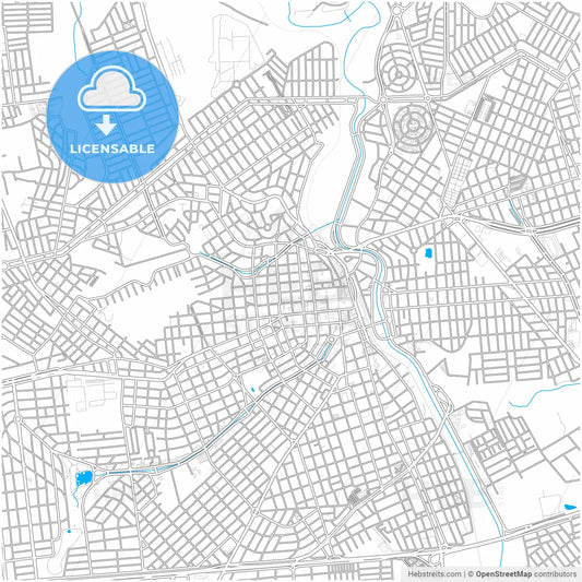 Americana, Brazil, city map with high resolution roads.