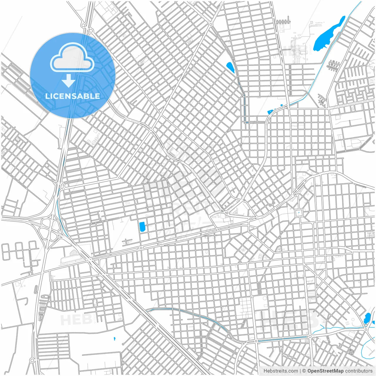 Aracatuba, Brazil, city map with high resolution roads.