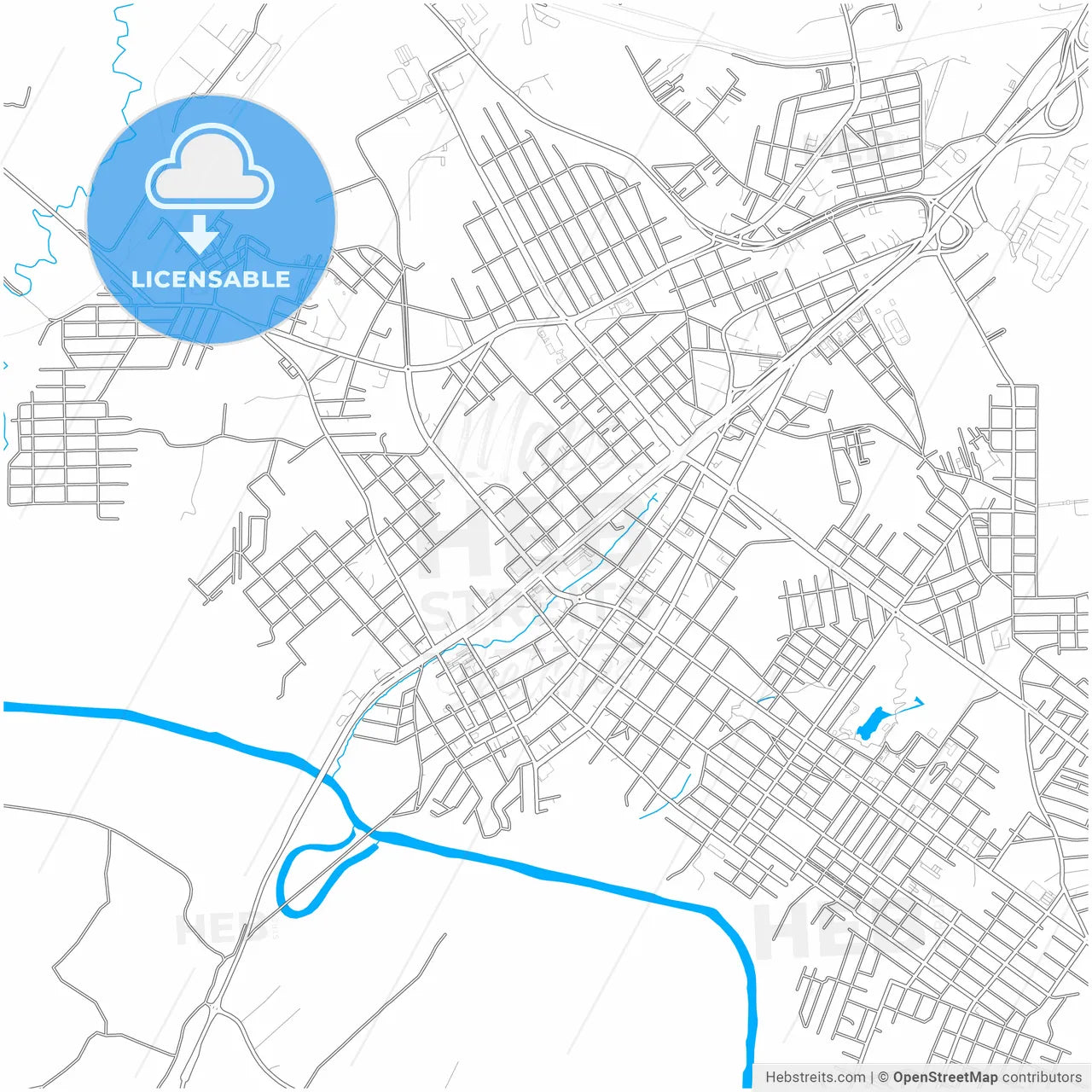 Araucaria, Brazil, city map with high resolution roads.
