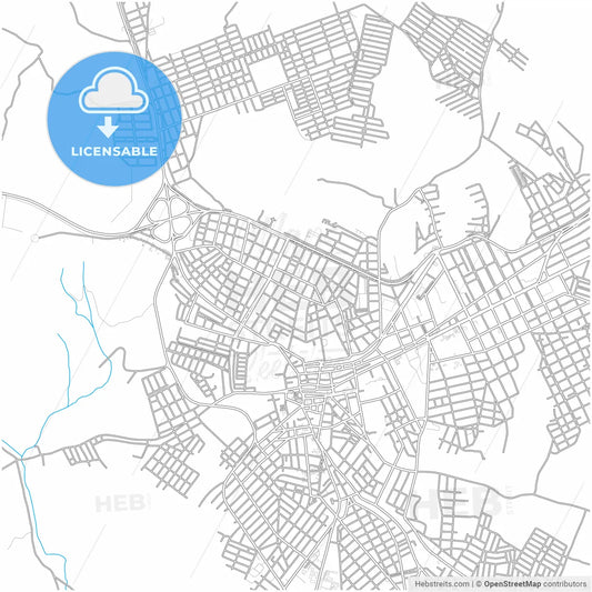 Garanhuns, Brazil, city map with high resolution roads.