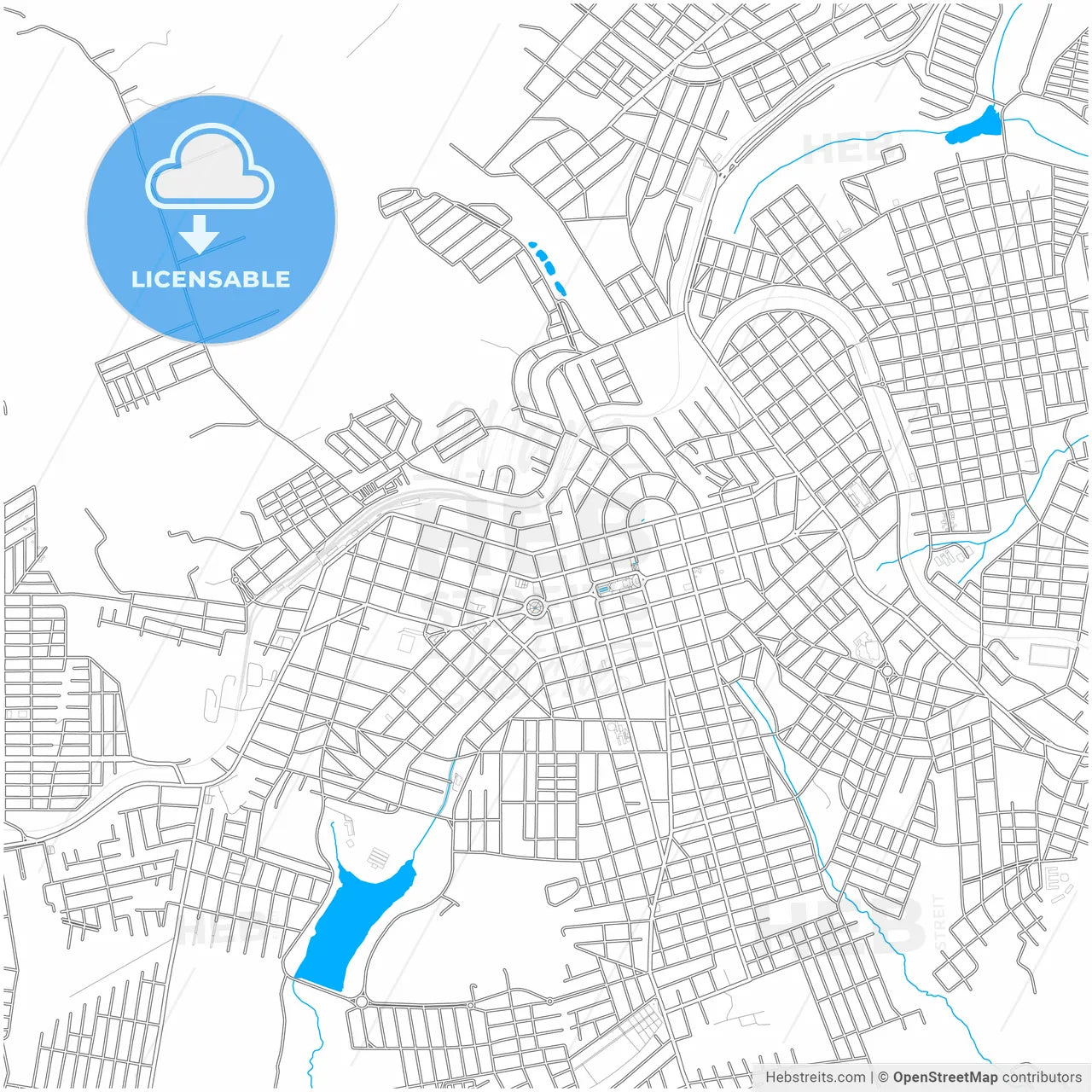 Apucarana, Brazil, city map with high resolution roads.