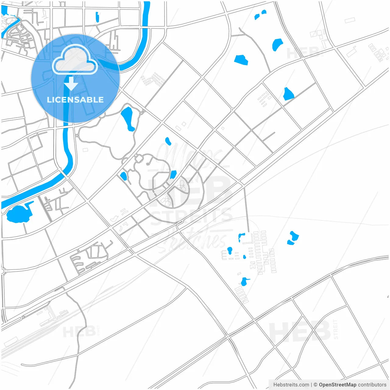 Lu an, Anhui, China, city map with high resolution roads.