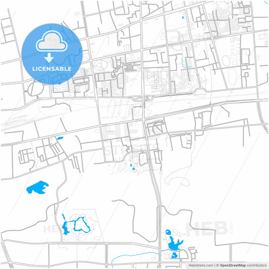 Huainan, Anhui, China, city map with high resolution roads.