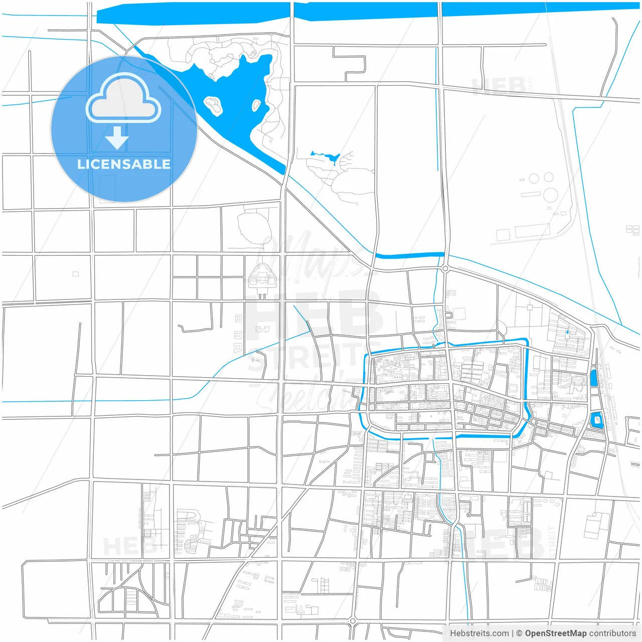 Suzhou, Anhui, China, city map with high resolution roads.