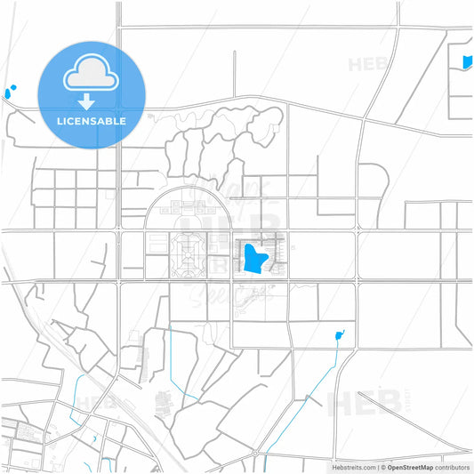 Xinyang, Henan, China, city map with high resolution roads.