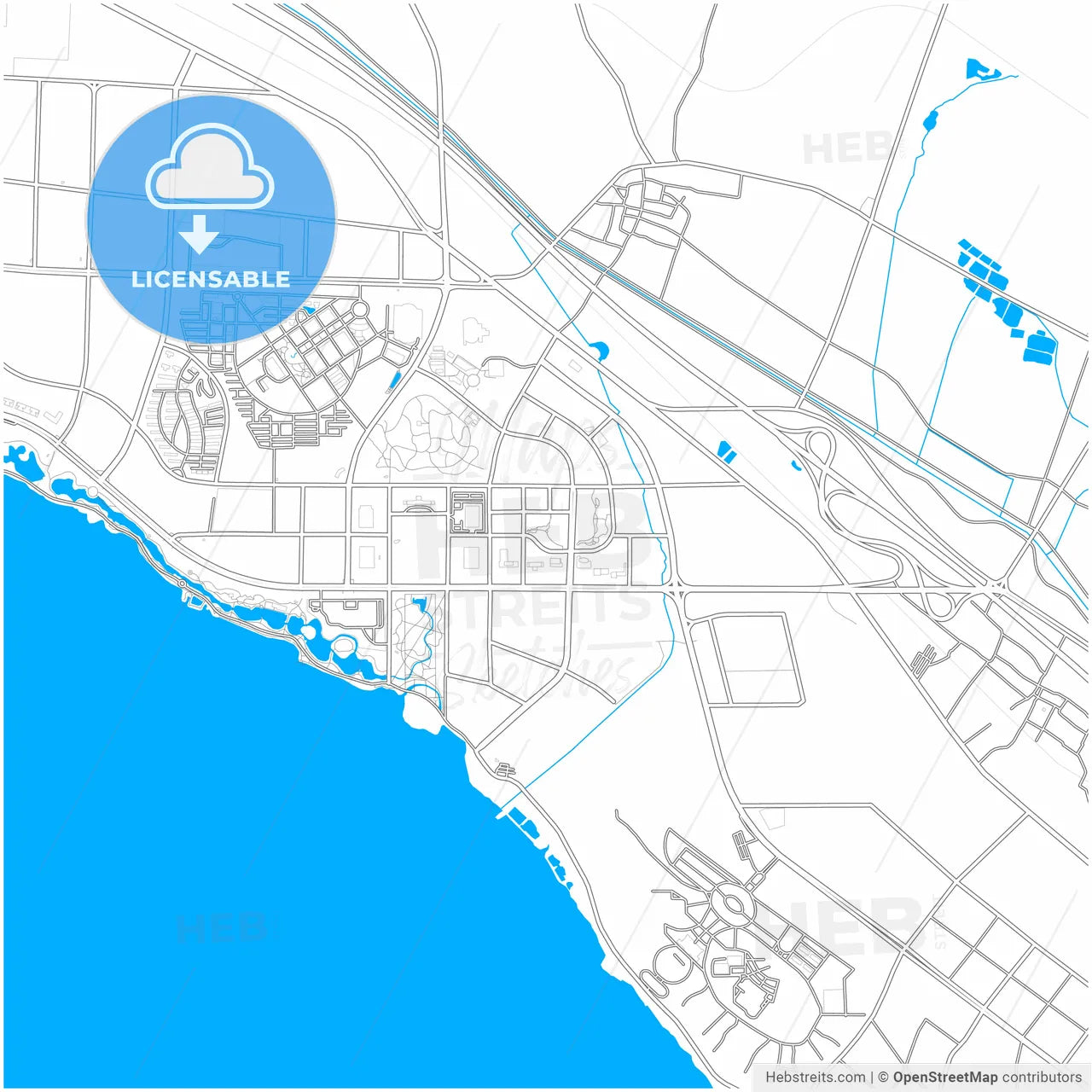 Pingdingshan, Henan, China, city map with high resolution roads.