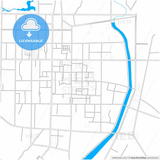 Wuwei, Gansu, China, city map with high resolution roads.