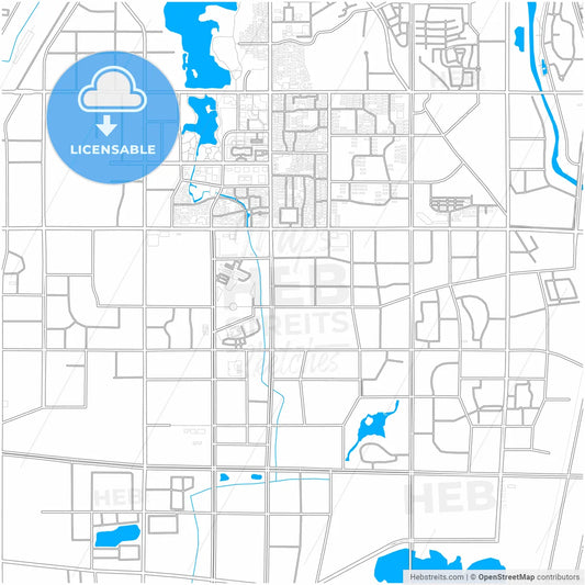 Ma-anshan, Anhui, China, city map with high resolution roads.