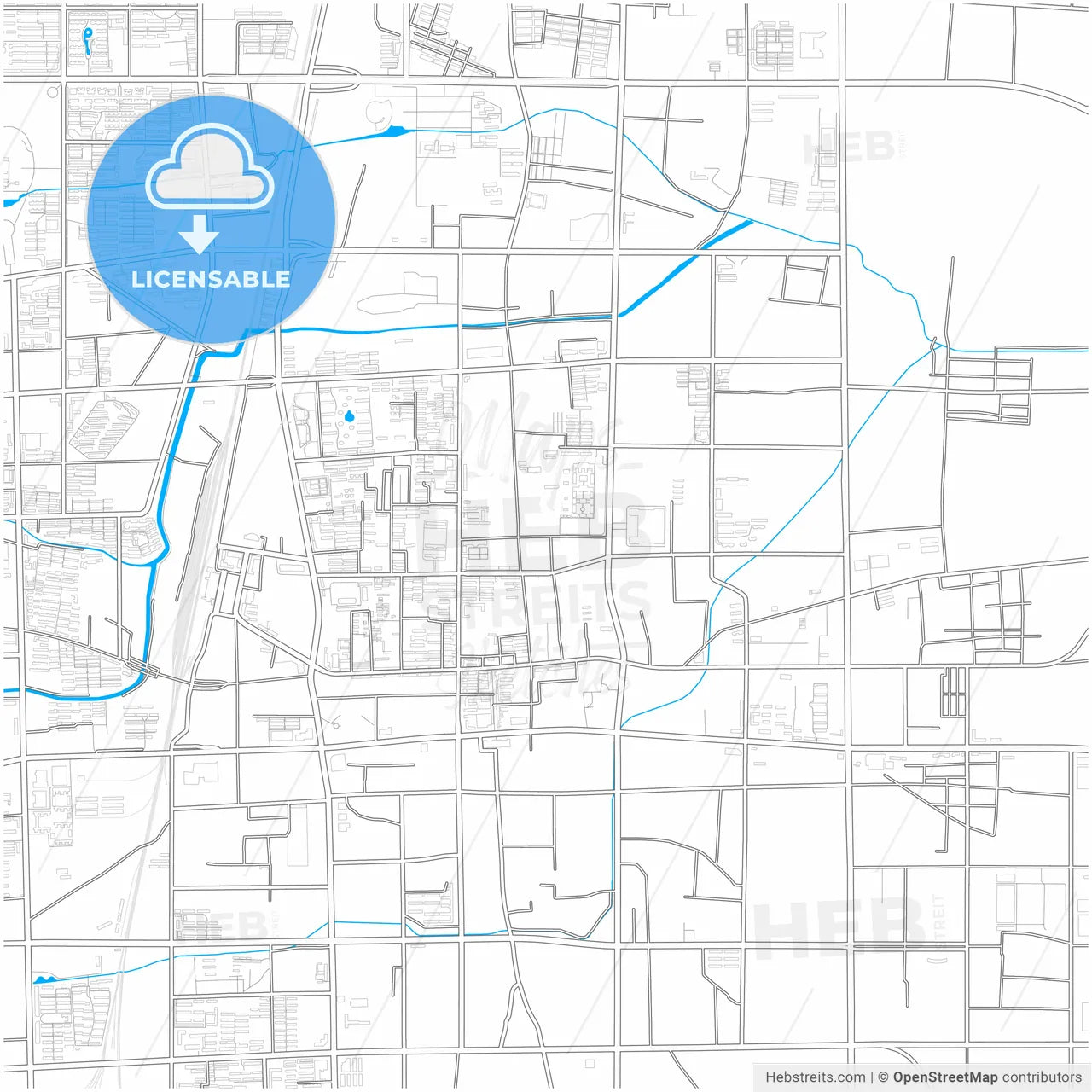 Xingtai, Hebei, China, city map with high resolution roads.