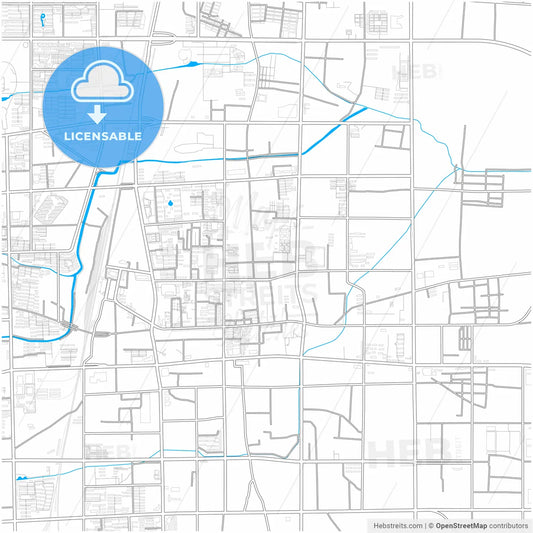 Xingtai, Hebei, China, city map with high resolution roads.