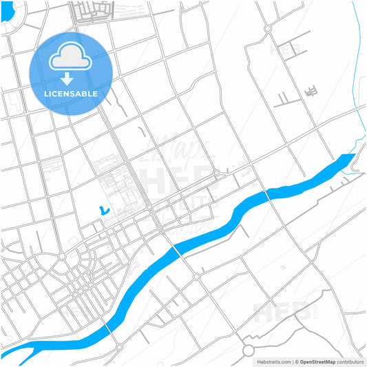 Fuxin, Liaoning, China, city map with high resolution roads.