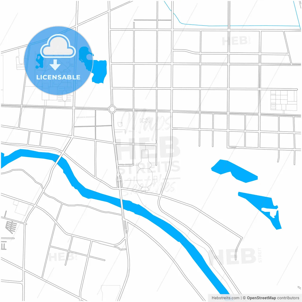 Zhoukou, Henan, China, city map with high resolution roads.
