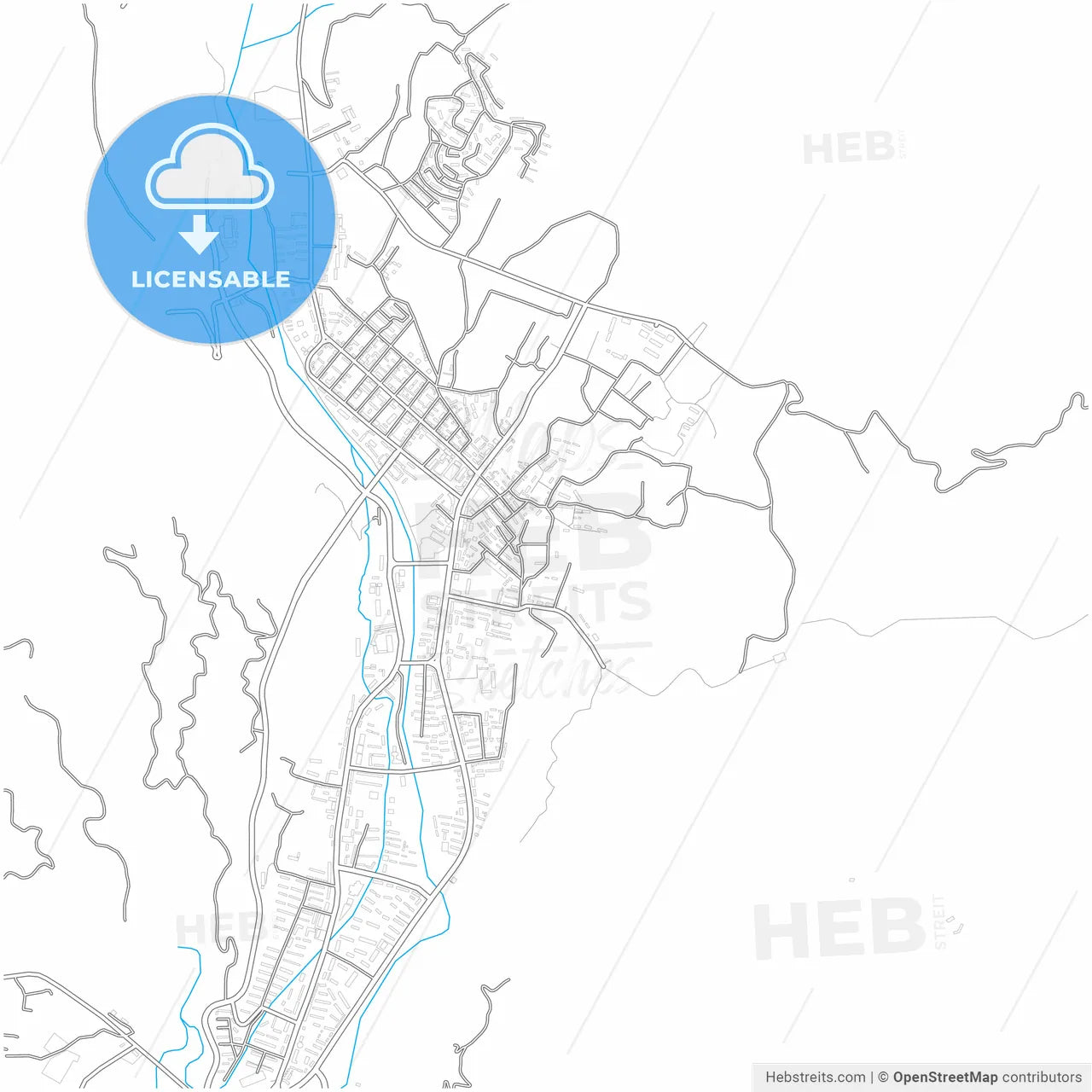 Altay, Xinjiang, China, city map with high resolution roads.