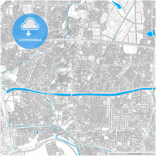 East Jakarta, Indonesia, city map with high resolution roads.