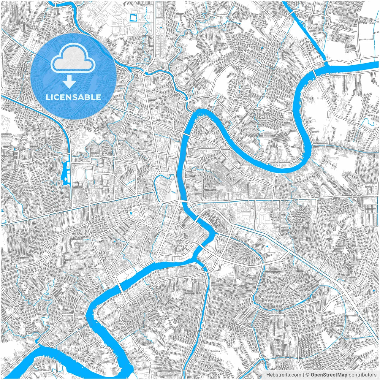 Banjarmasin, South Kalimantan, Indonesia, city map with high resolution roads.
